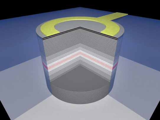 Quantum well microcavity polariton diode