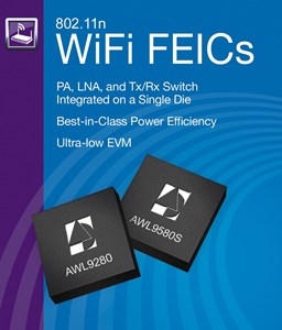 Anadigics’ 2.4 and 5GHz 802.11n front-end ICs. 